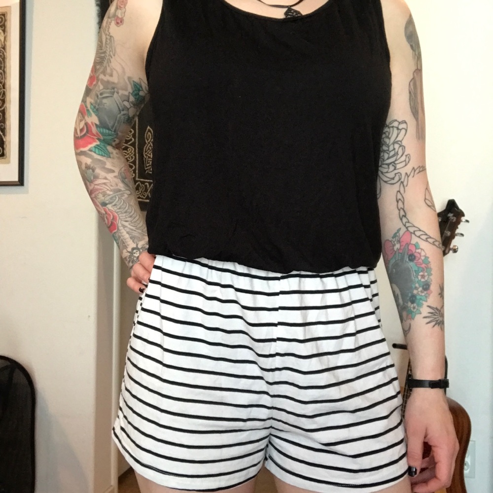 Black and white romper